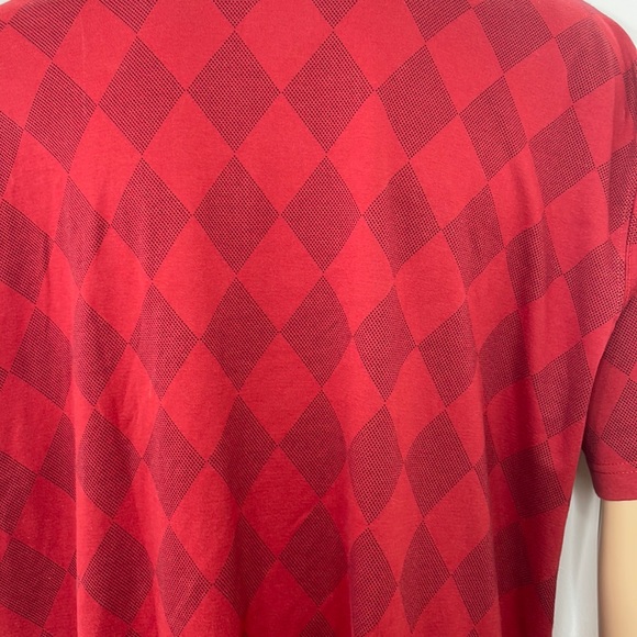 St. John’s Bay Men’s Polo Shirt Short Sleeves 2XL Maroon & Red Diamond Pattern - Picture 9 of 15
